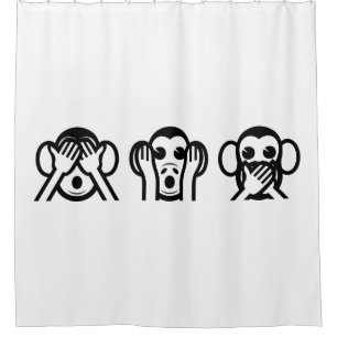 3 Wise Monkeys Emoji Douchegordijn