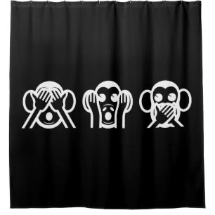3 Wise Monkeys Emoji Douchegordijn