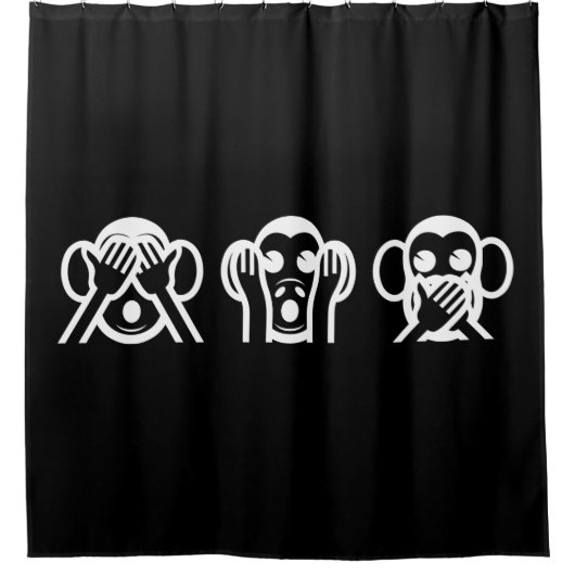 3 Wise Monkeys Emoji Douchegordijn (Voorkant)