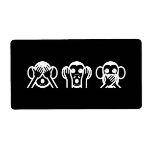3 Wise Monkeys Emoji Etiket