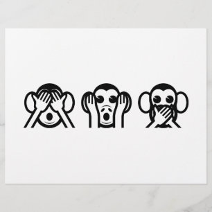 3 Wise Monkeys Emoji Flyer