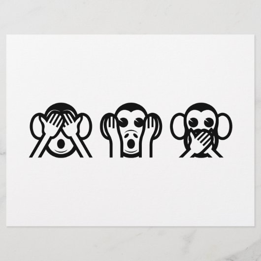 3 Wise Monkeys Emoji Flyer (Voorkant)