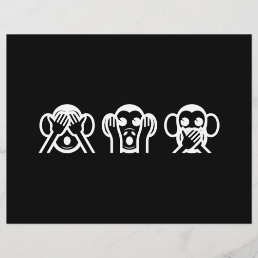 3 Wise Monkeys Emoji Flyer (Voorkant)