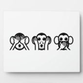 3 Wise Monkeys Emoji Fotoplaat (Voorkant)