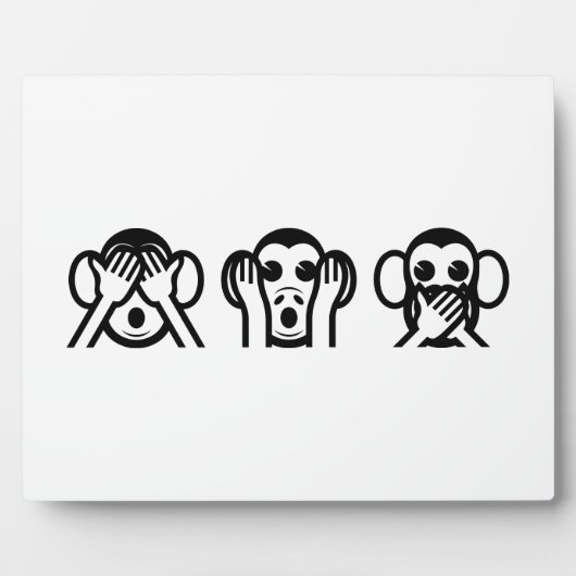 3 Wise Monkeys Emoji Fotoplaat (Voorkant)