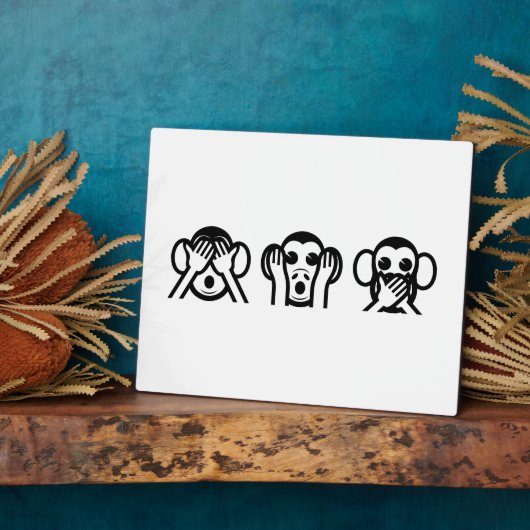 3 Wise Monkeys Emoji Fotoplaat (Zijkant)