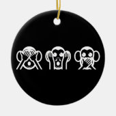 3 Wise Monkeys Emoji Keramisch Ornament (Voorkant)