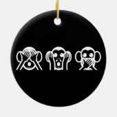 3 Wise Monkeys Emoji Keramisch Ornament (Achterkant)