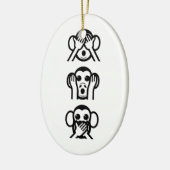 3 Wise Monkeys Emoji Keramisch Ornament (Links)