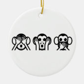 3 Wise Monkeys Emoji Keramisch Ornament (Voorkant)