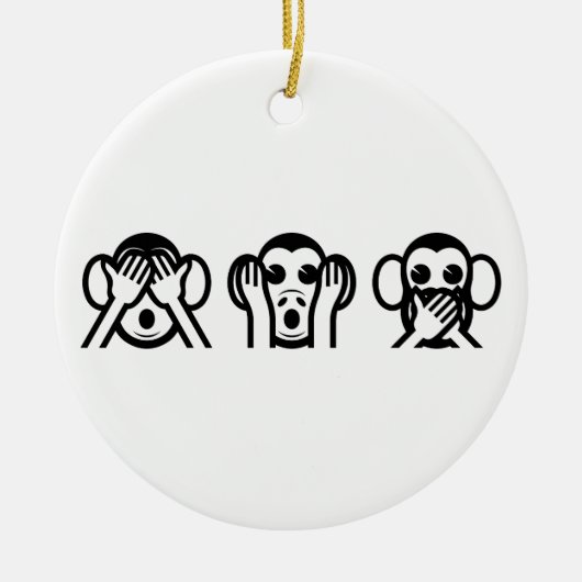 3 Wise Monkeys Emoji Keramisch Ornament (Voorkant)