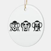 3 Wise Monkeys Emoji Keramisch Ornament (Links)