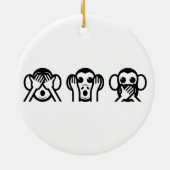 3 Wise Monkeys Emoji Keramisch Ornament (Achterkant)