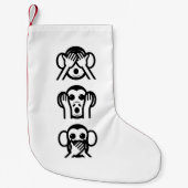 3 Wise Monkeys Emoji Kleine Kerstsok (Voorkant)