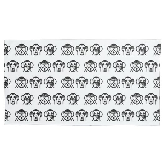 3 Wise Monkeys Emoji Kussensloop (Voorkant-Links)