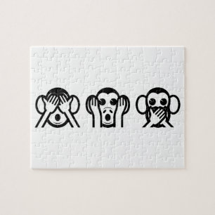3 Wise Monkeys Emoji Legpuzzel