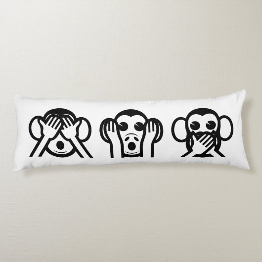 3 Wise Monkeys Emoji Lichaamskussen (Achterkant)