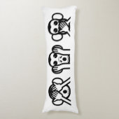 3 Wise Monkeys Emoji Lichaamskussen (Voorkant Verticaal)