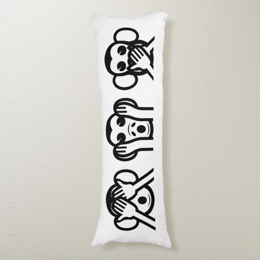 3 Wise Monkeys Emoji Lichaamskussen (Voorkant Verticaal)