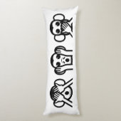 3 Wise Monkeys Emoji Lichaamskussen (Achterkant (Verticaal))