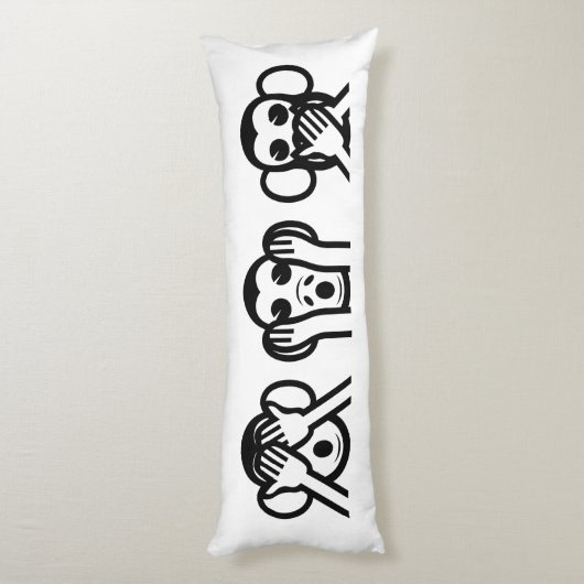 3 Wise Monkeys Emoji Lichaamskussen (Achterkant (Verticaal))