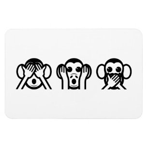3 Wise Monkeys Emoji Magneet