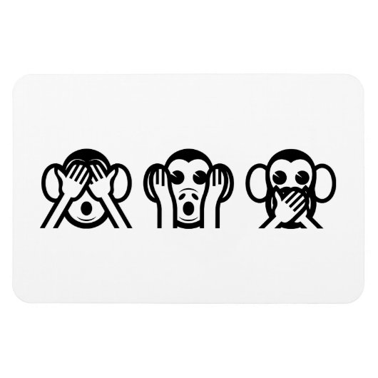 3 Wise Monkeys Emoji Magneet (Horizontaal)