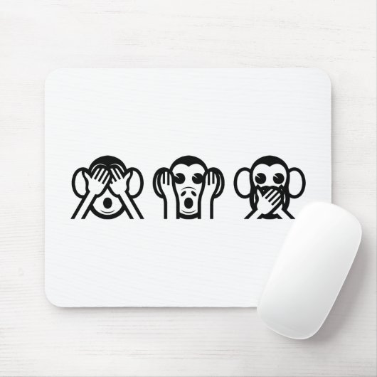 3 Wise Monkeys Emoji Muismat (Met muis)