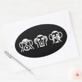3 Wise Monkeys Emoji Ovale Sticker (Envelop)