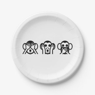 3 Wise Monkeys Emoji Papieren Bordje
