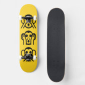 3 Wise Monkeys Emoji Persoonlijk Skateboard (Voorkant)