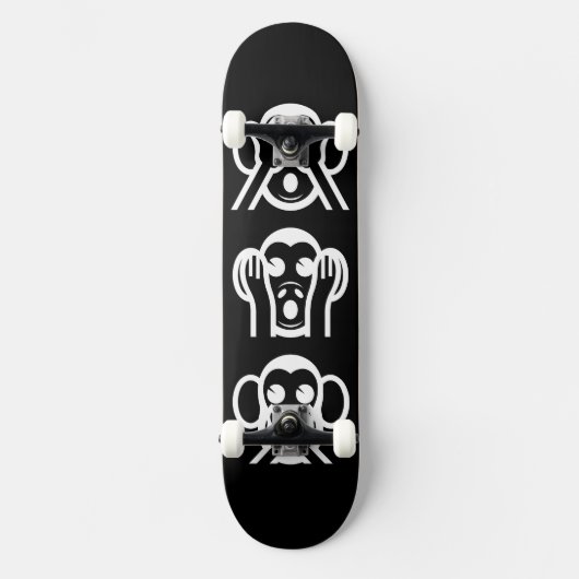 3 Wise Monkeys Emoji Persoonlijk Skateboard (Voorkant)
