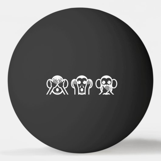 3 Wise Monkeys Emoji Ping Pong Ball (Achterkant)