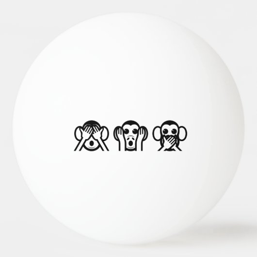 3 Wise Monkeys Emoji Pingpongbal (Achterkant)