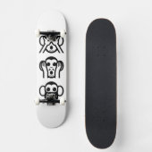 3 Wise Monkeys Emoji Skateboard (Voorkant)