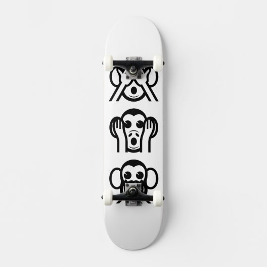3 Wise Monkeys Emoji Skateboard (Voorkant)