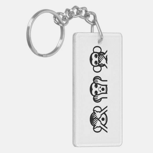 3 Wise Monkeys Emoji Sleutelhanger (Voorkant Links)