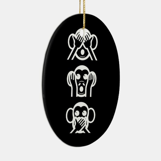 3 Wise Monkeys Emoji Small kerststop Keramisch Ornament (Rechts)