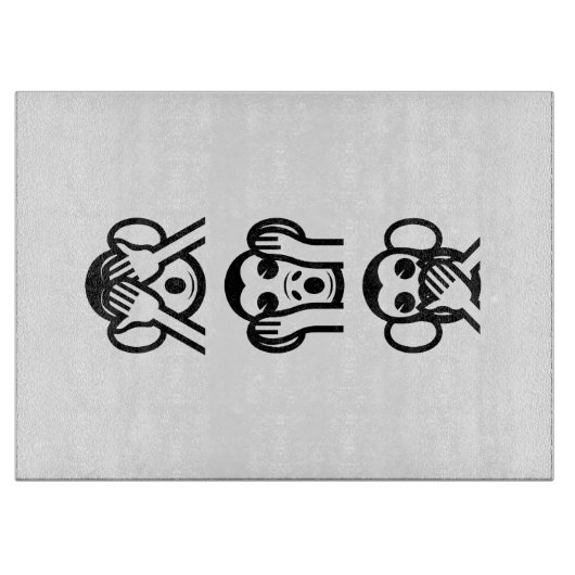 3 Wise Monkeys Emoji Snijplank (Voorkant)