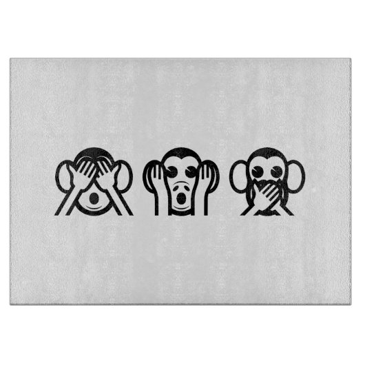 3 Wise Monkeys Emoji Snijplank (Voorkant)