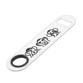 3 Wise Monkeys Emoji Speed Flessenopener (Voorkant Gekanteld)