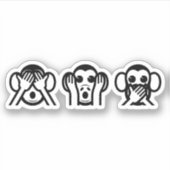 3 Wise Monkeys Emoji Sticker (Voorkant)