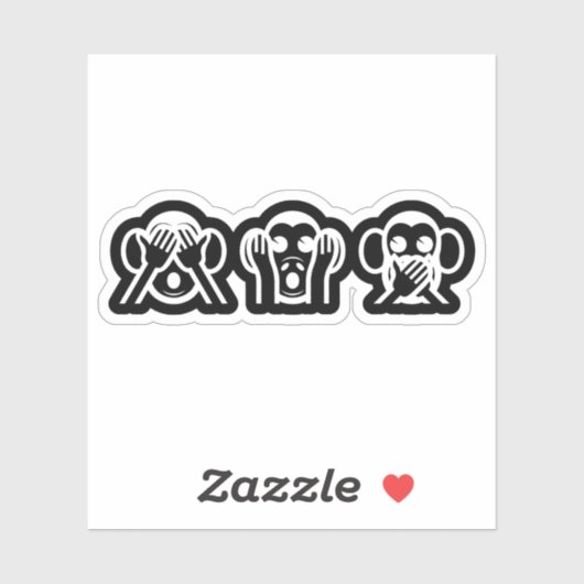 3 Wise Monkeys Emoji Sticker (Vel)