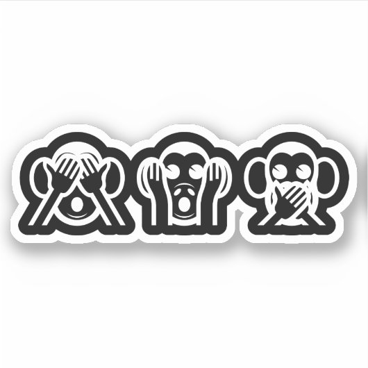 3 Wise Monkeys Emoji Sticker (Voorkant)