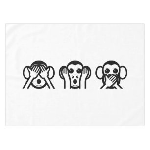 3 Wise Monkeys Emoji Tafelkleed