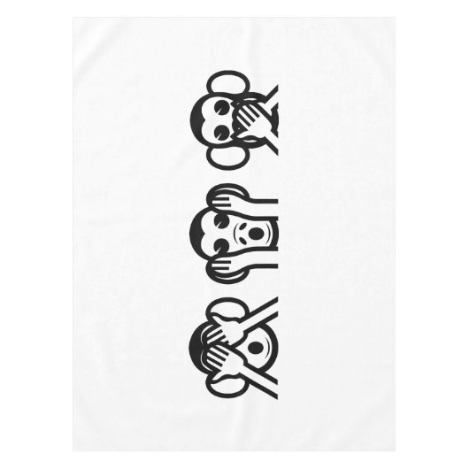 3 Wise Monkeys Emoji Tafelkleed (Voorkant)