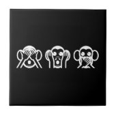 3 Wise Monkeys Emoji Tegeltje (Voorkant)