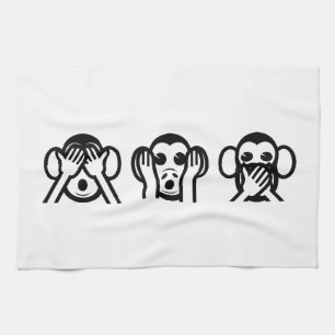 3 Wise Monkeys Emoji Theedoek