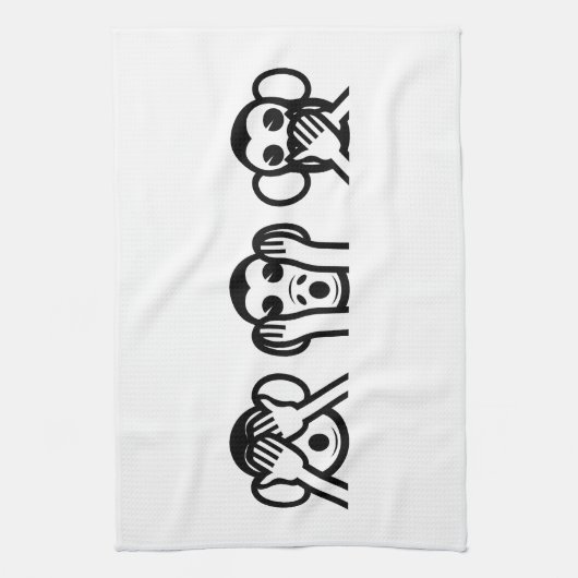 3 Wise Monkeys Emoji Theedoek (Verticaal)