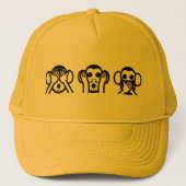 3 Wise Monkeys Emoji Trucker Pet (Voorkant)